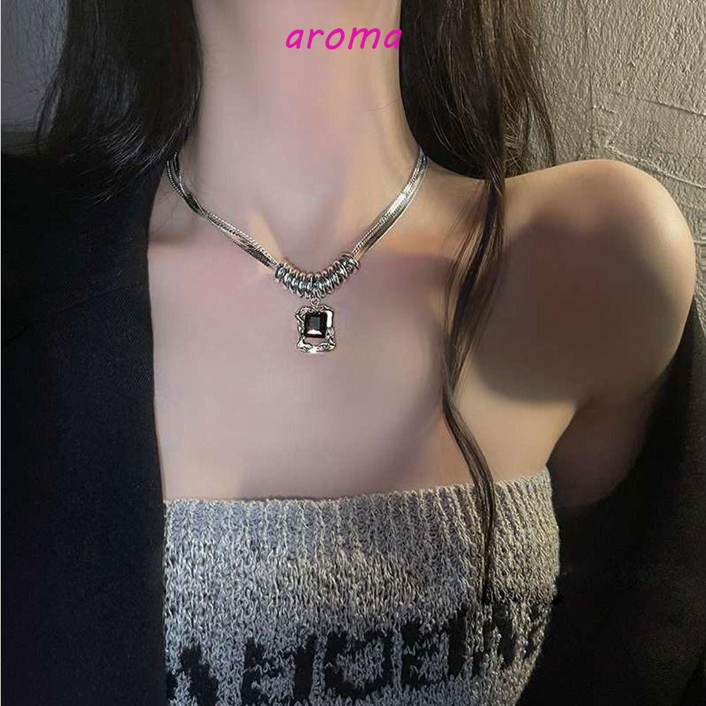 AROMA Vòng cổ Thiết Kế Đơn Giản Phong Cách Punk Thời Trang Cho Nữ