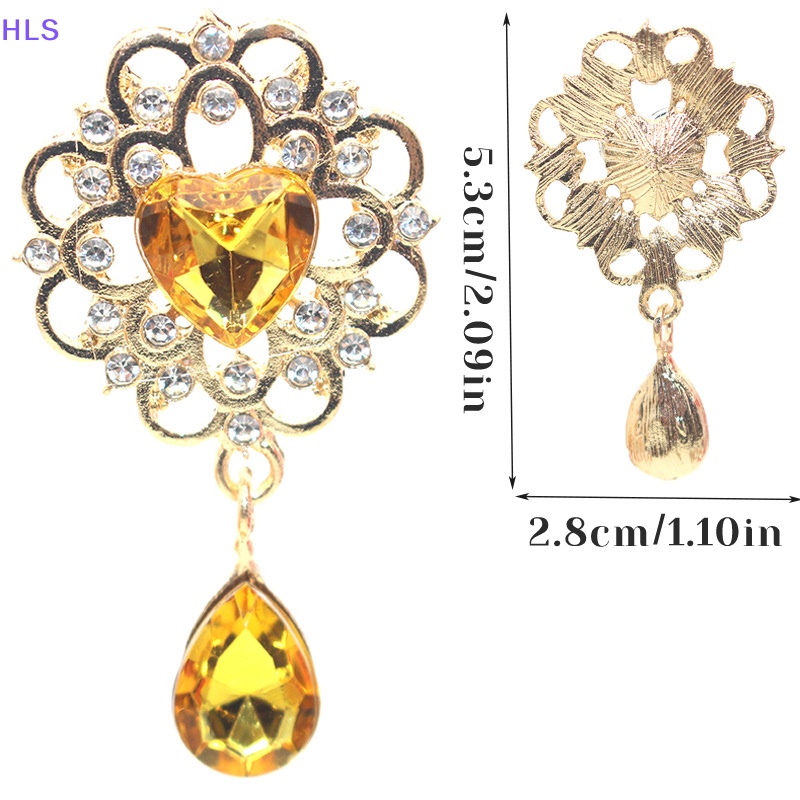 Ghim Cài Áo Hình Giọt Nước / Trái Tim Đính Đá Pha Lê Dùng Làm Quà Tặng DIY