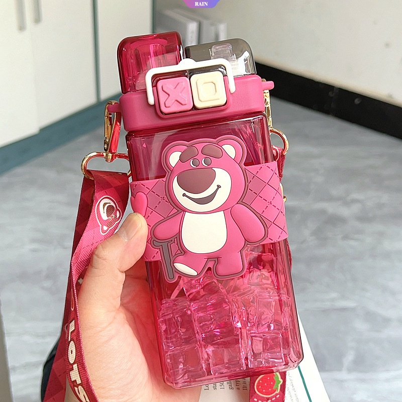 Bình Nước 520ML Sanrio Cinnamoroll Kuromi Pochacco Pom Pom Purin Alien Lotso Bằng Nhựa Hai Lớp Sáng Tạo Nhỏ Gọn Dành Cho Trẻ Em