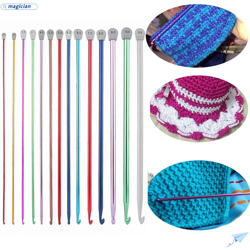 MAG 14 Kích Cỡ Móc Tunisian Afghan Đan Khăn Choàng Bằng Nhôm