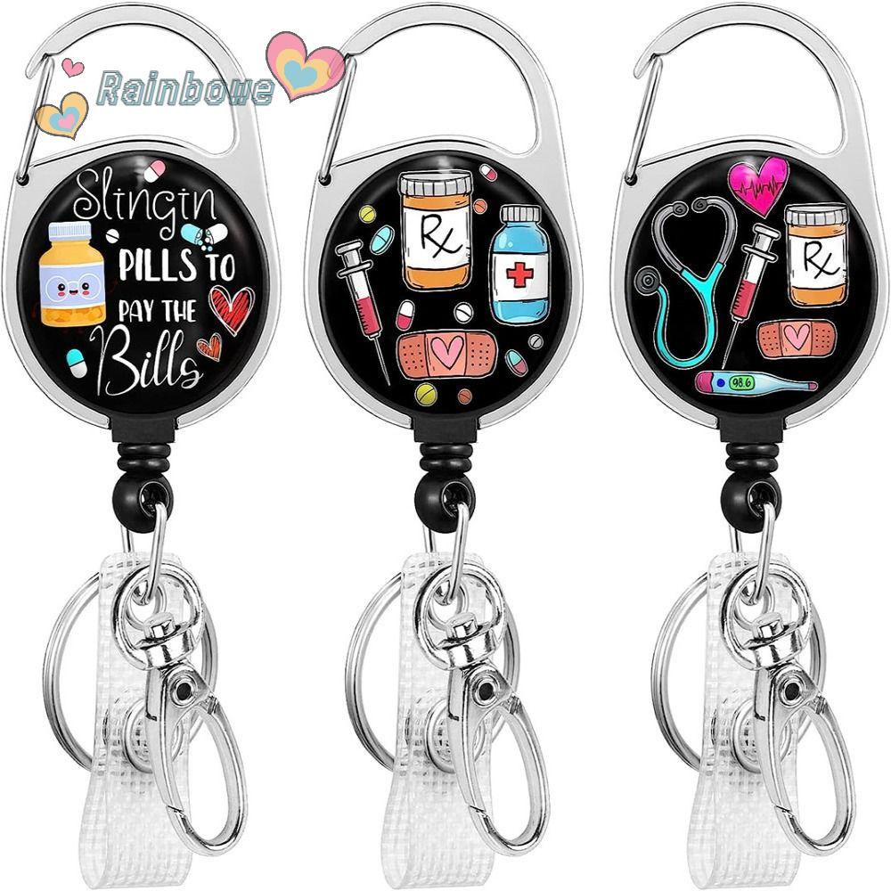 RAINBOW Bộ 3 Cái Chai Đựng Thuốc Có Thể Cuộn Lại Bằng ABS Mới Cho Văn Phòng