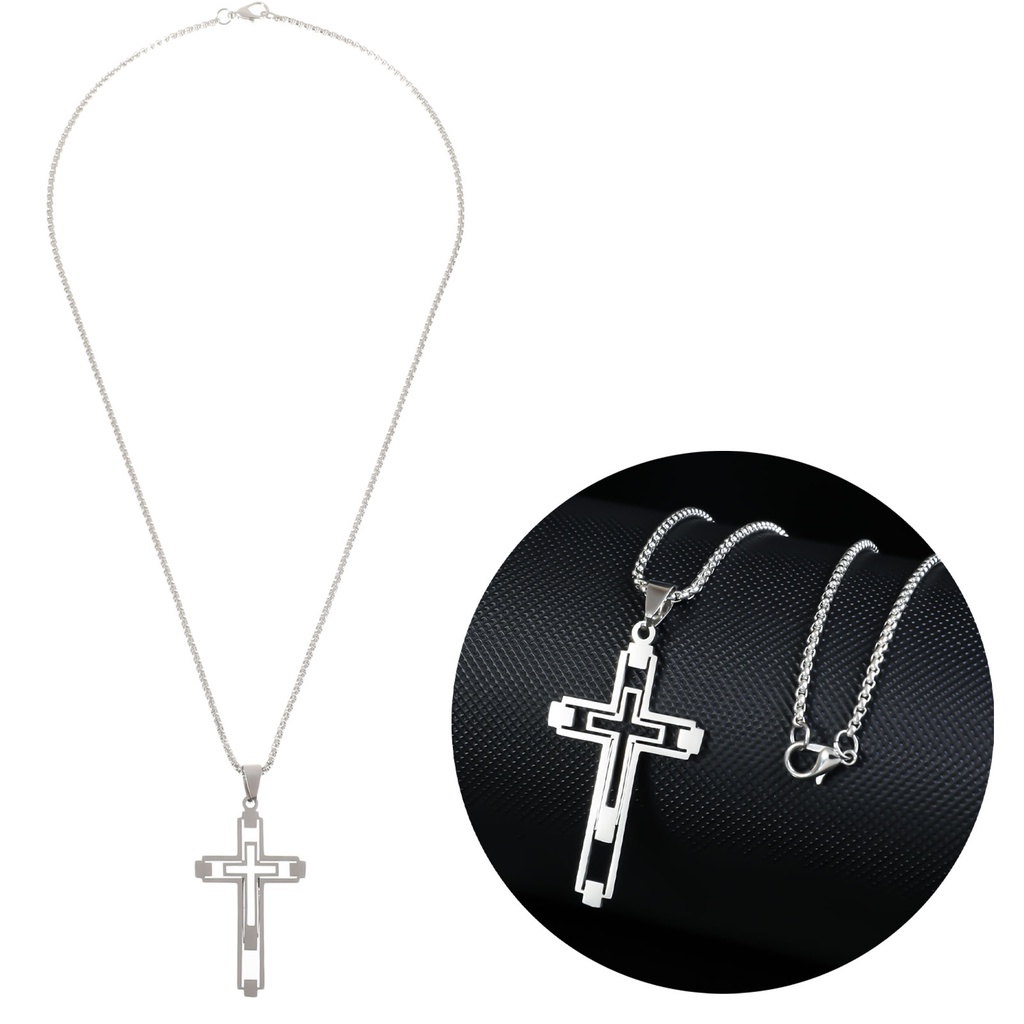 Ygt Vòng Cổ Choker Bằng Thép Không Gỉ Hình Thánh Giá Màu Vàng / Bạc Thời Trang Cho Nam Và Nữ