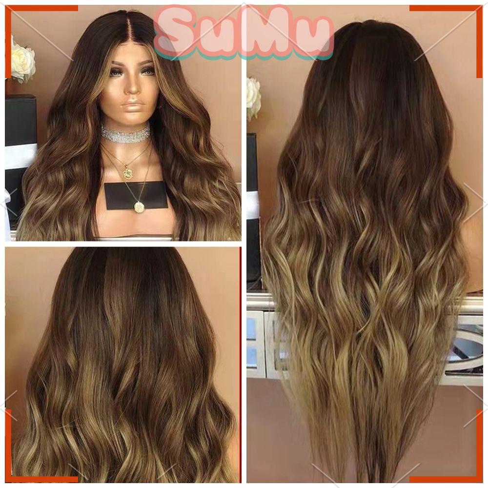 SUMU Bộ Tóc Giả Dài Xoăn Màu Đen Thời Trang Dành Cho Nữ