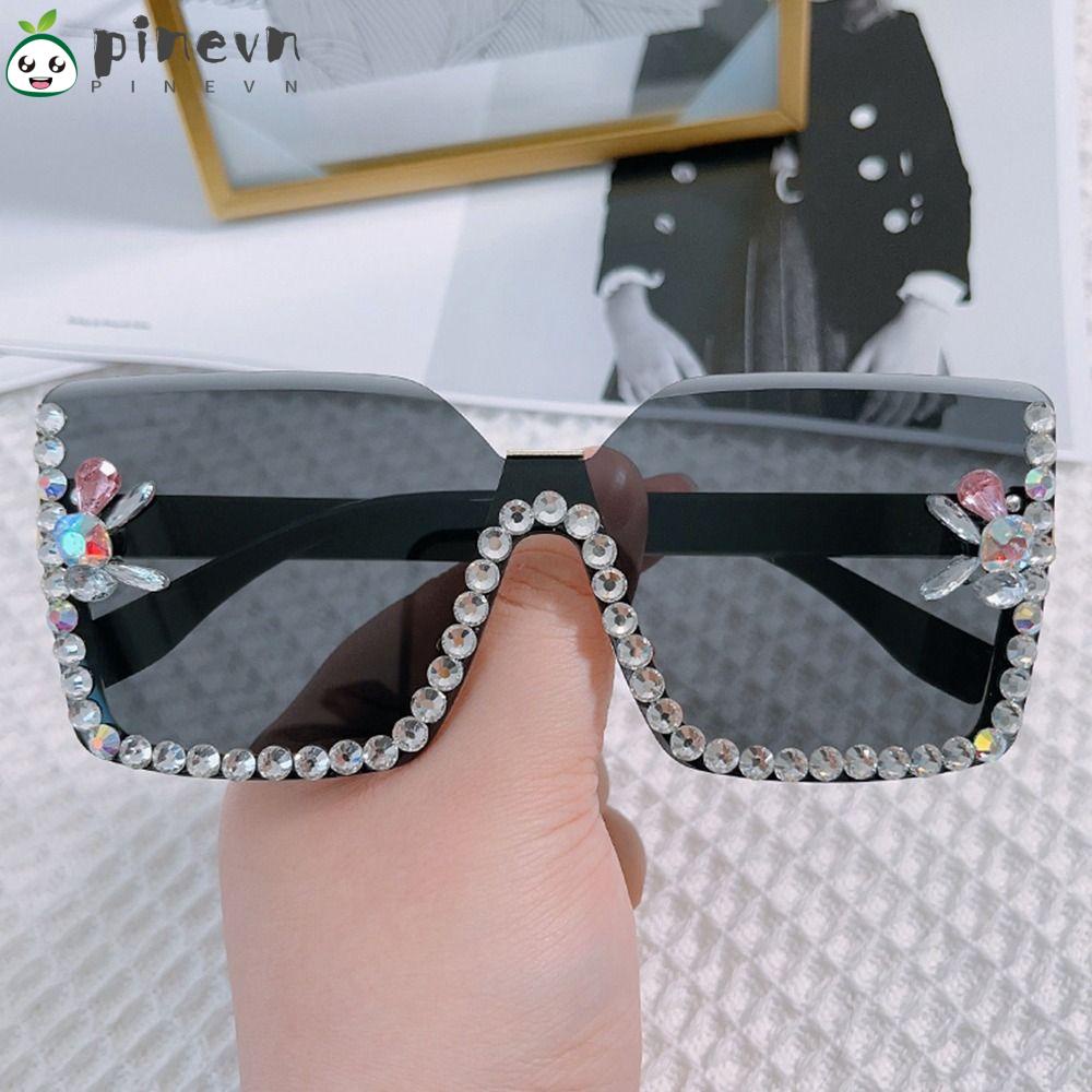 PINEVN Kính Mát Oversize Không Gọng Thời Trang Vintage