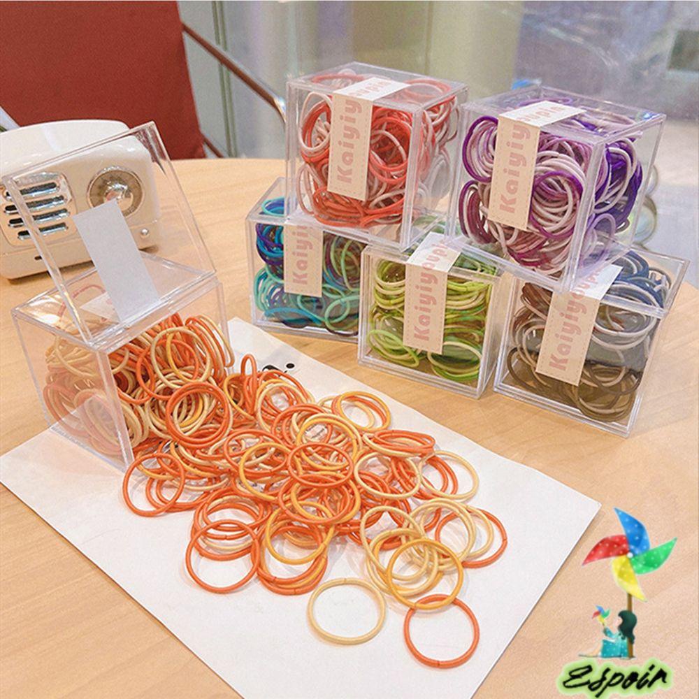 ESPO Set 100 Dây Thun Cột Tóc Mềm Co Giãn Nhiều Màu Phong Cách Hàn Quốc