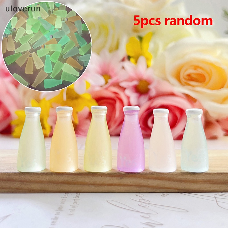 Set 5 Phụ Kiện Trang Trí Điện Thoại Hình Chai Kem Bằng Nhựa Dạ Quang Độc Đáo DIY