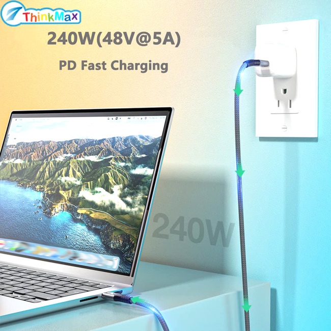 Dây Cáp Sạc Nhanh Hai Đầu Usb 4.0 Cho Thunderbolt 4 Type C 8k 40gbps Pd 240w