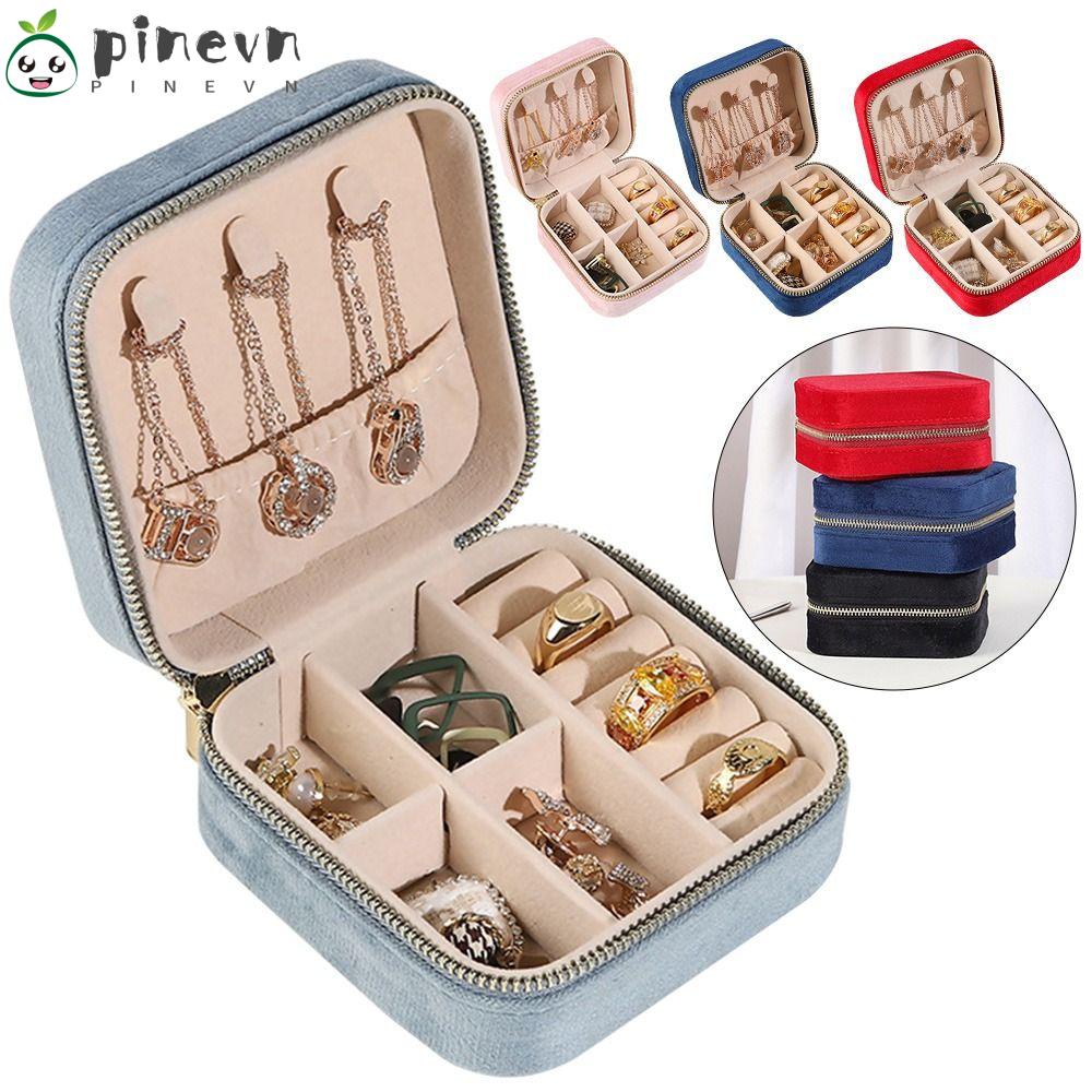 PINEVN Hộp Đựng Trang Sức Bằng Vải Nỉ Ốp