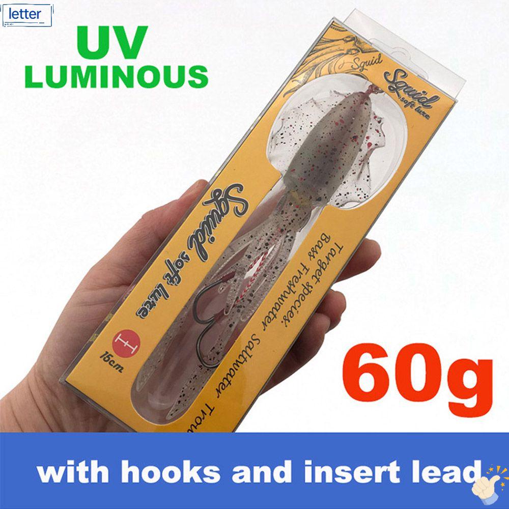LET Mồi Câu Cá Giả Hình Bạch Tuộc Bằng Silicone Mềm Phát Sáng