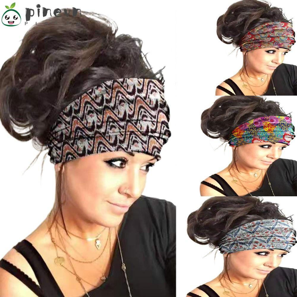 PINEVN Băng Đô Turban Bản Rộng Co Giãn Thấm Hút Mồ Hôi Khi Chơi Thể Thao
