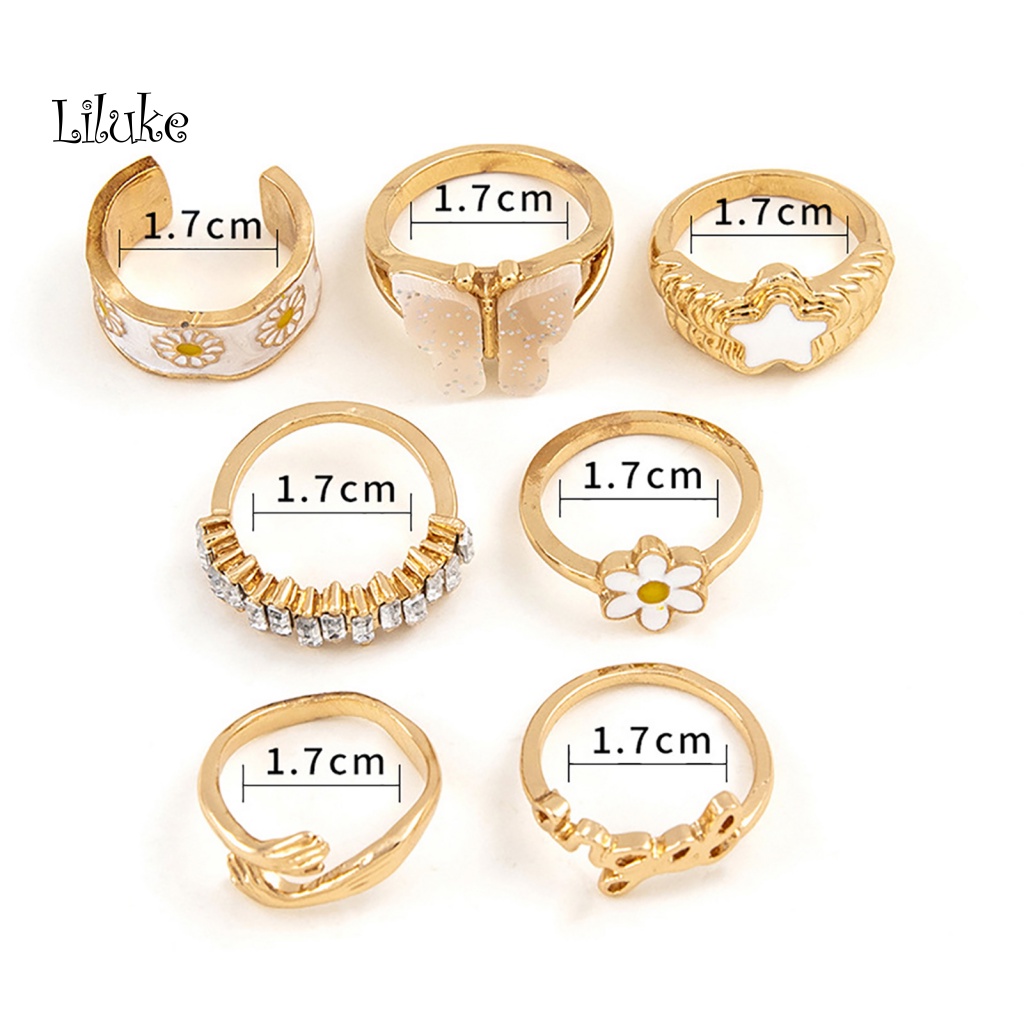 Bộ 7 Nhẫn Nữ Trang Phong Cách Gothic Độc Đáo