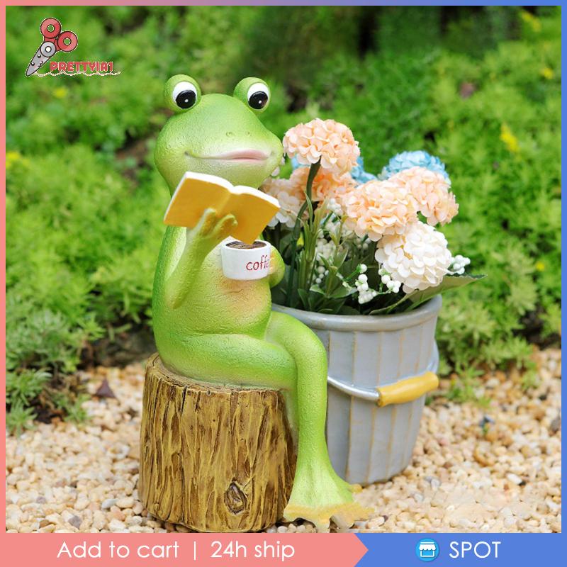 Chậu Hoa Nhỏ Bằng Resin Hình Chú Ếch Đáng Yêu Trang Trí Phòng Khách
