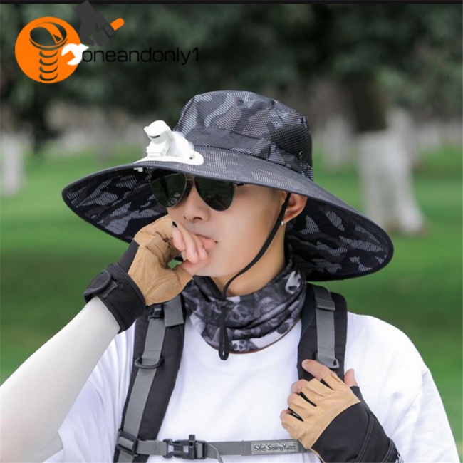 Mũ Chống Nắng Vành Rộng Kèm Quạt Che Mặt Và Cổ Tiện Dụng Cho Câu Cá / Thể Thao Ngoài Trời
