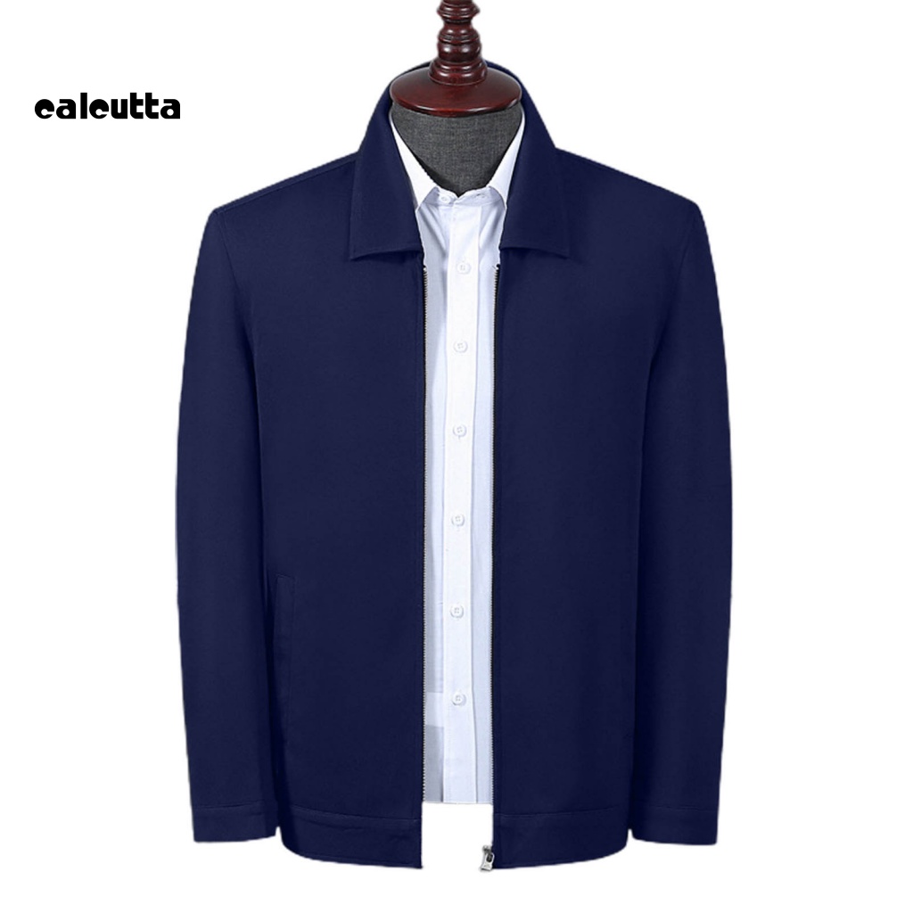 Áo Khoác Cổ Bẻ Dáng Rộng Màu Trơn Thời Trang Mùa Xuân Cho Nam