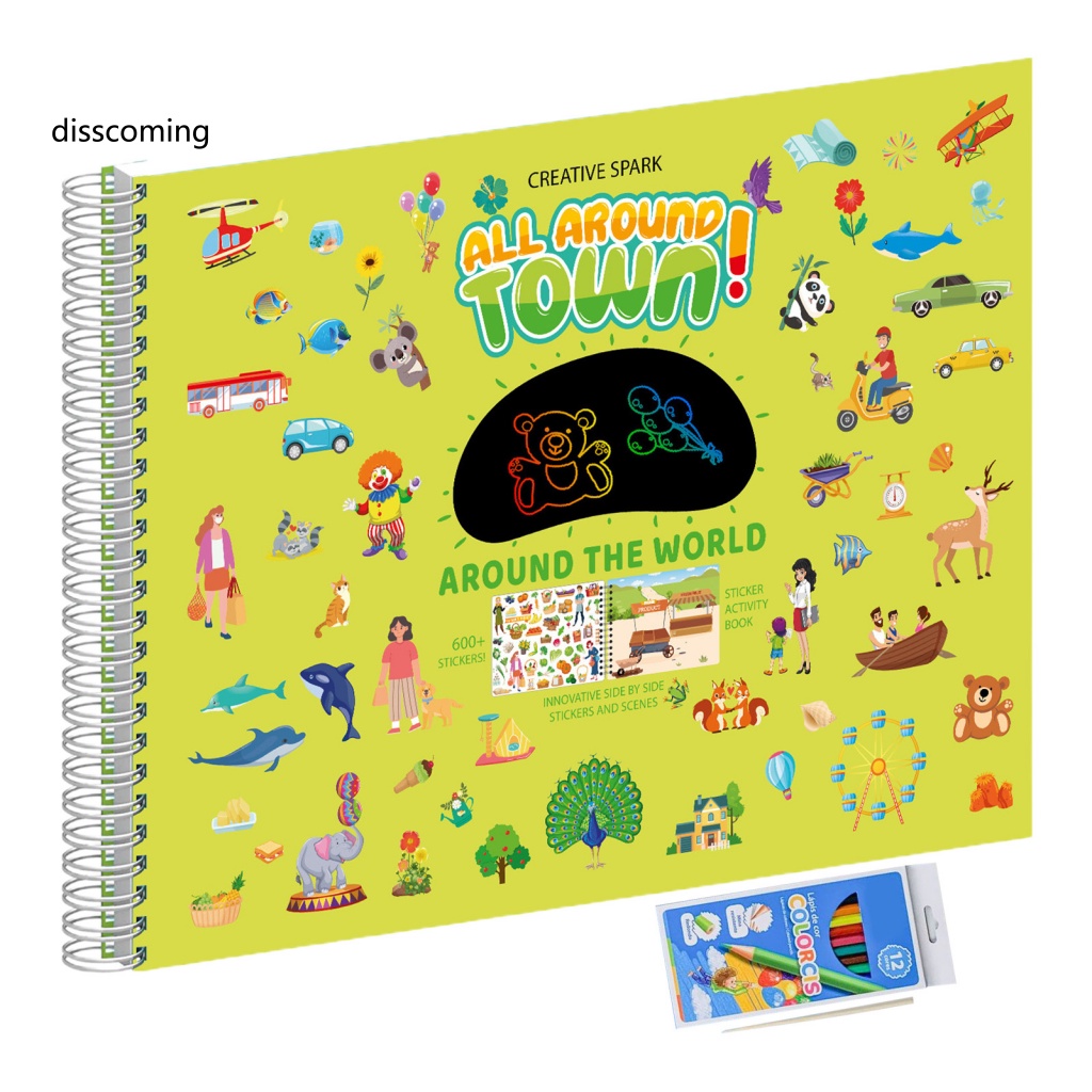 Áo Thun In Hình SL SL SL SL Thời Trang Cá Tính| Sách Hình Dán Thành Phố Động Vật / Thành Phố Tương Tác Giáo Dục Sớm Cho Bé