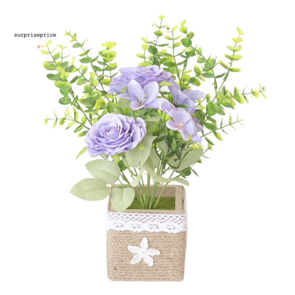 Chậu Cây Bonsai Giả Bằng Lụa Nhiều Màu Dùng Trang Trí Đám Cưới