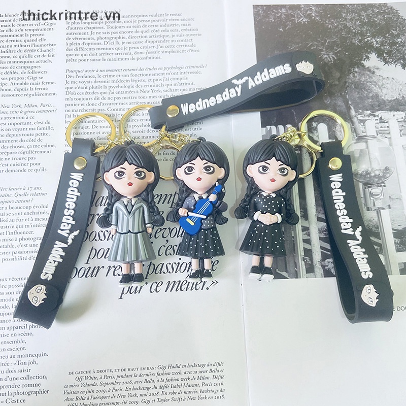 Móc Khóa Hình Búp Bê Addams 3D Dễ Thương