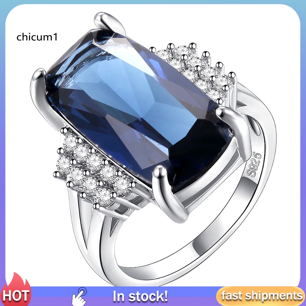 Nhẫn Đính Đá Zircon Thanh Lịch Cho Cô Dâu