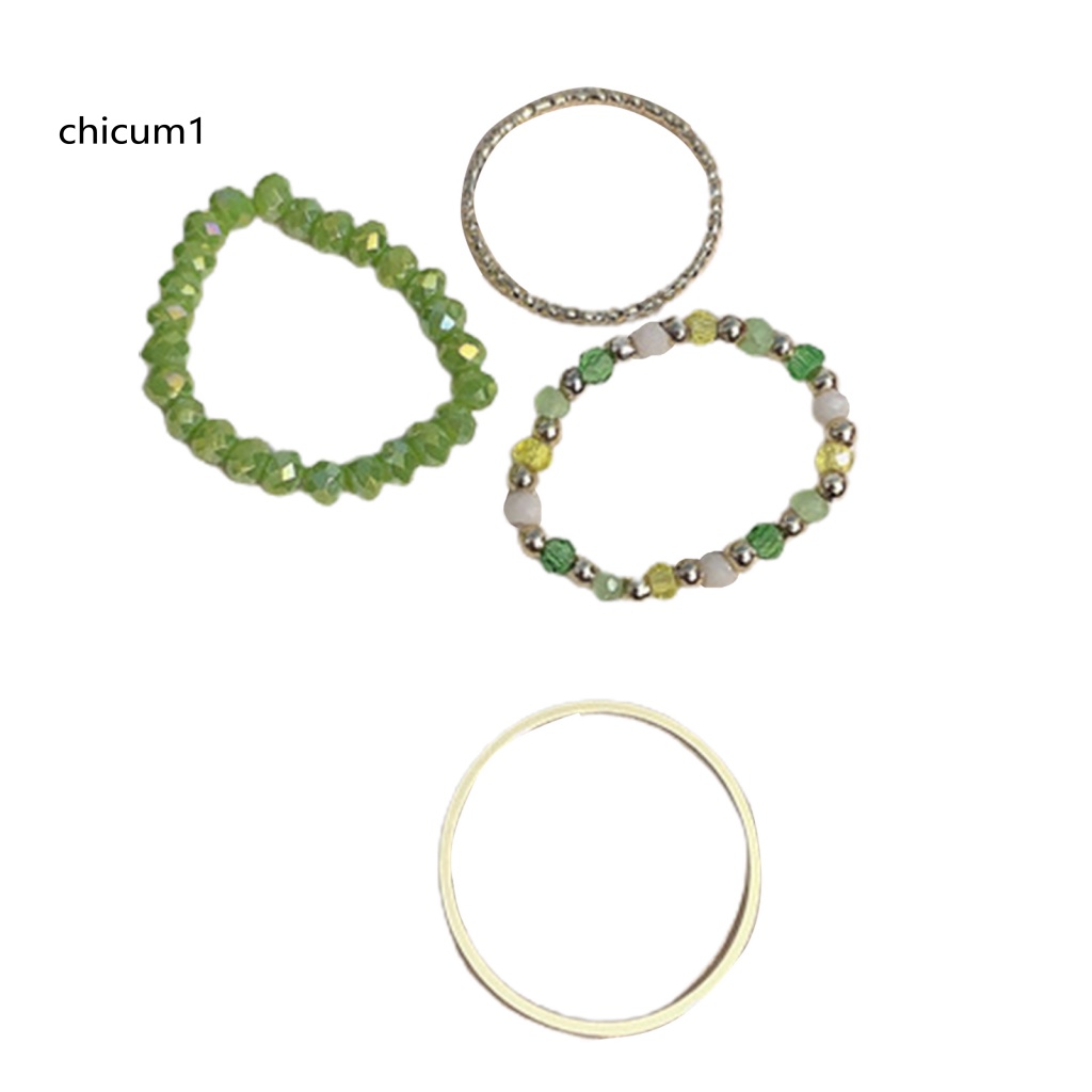 Set 4 Nhẫn Đeo Khớp Ngón Tay Xếp Chồng Lên Nhau Màu Xanh Dương Phong Cách Ins Dành Cho Tiệc K