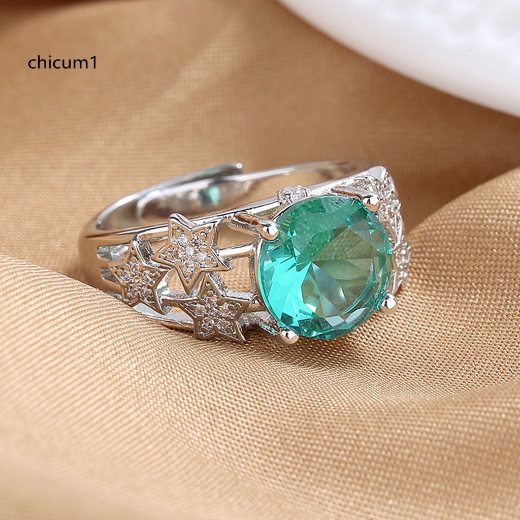 Nhẫn Hở Hình Ngôi Sao Năm Cánh Đính Đá Phong Cách Retro Thời Trang Cho Nữ