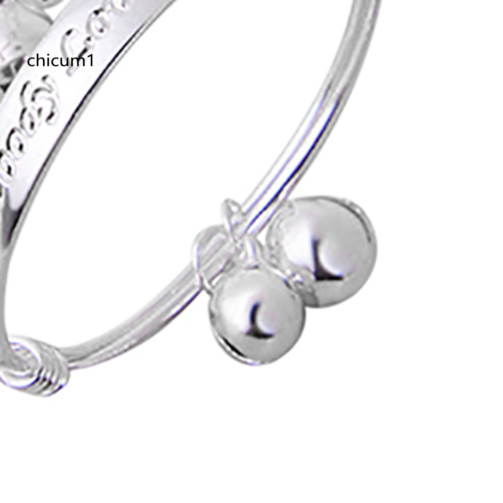 Set 2 Vòng Tay Mạ Bạc Đính Chuông Xinh Xắn Cho Bé