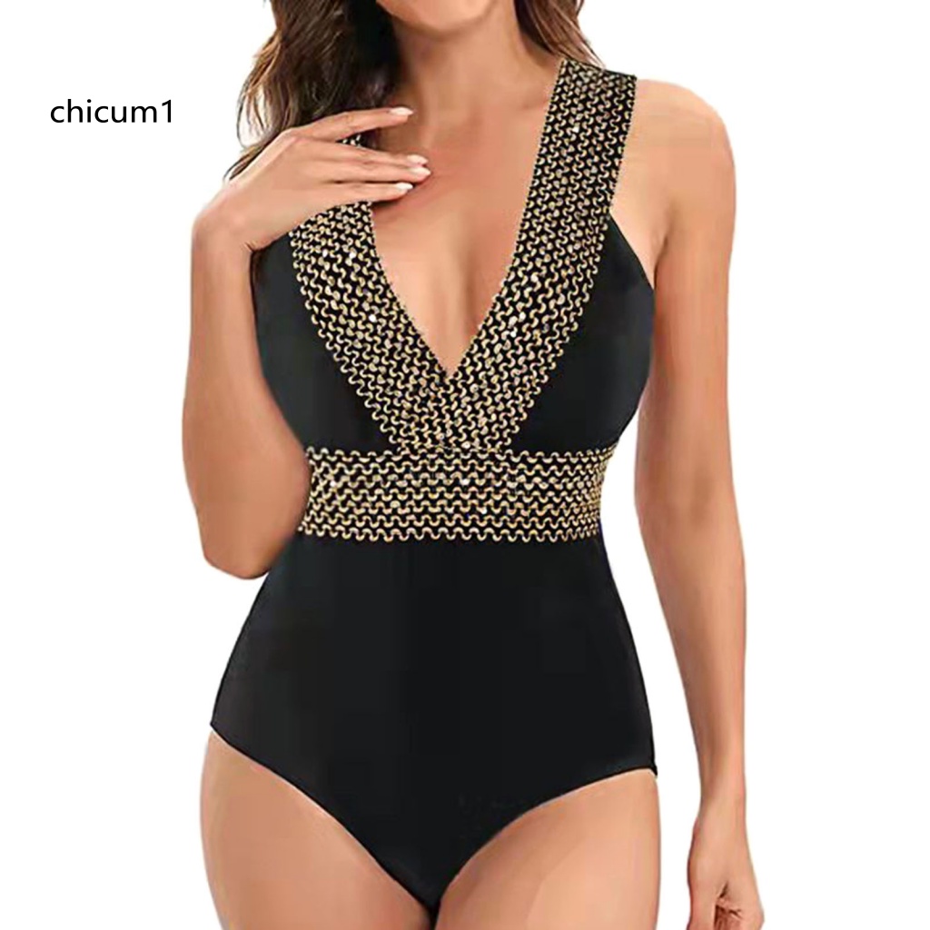 Đồ Bơi Một Mảnh Cổ Chữ V Khoét Sâu Hở Lưng Quyến Rũ Dành Cho Nữ