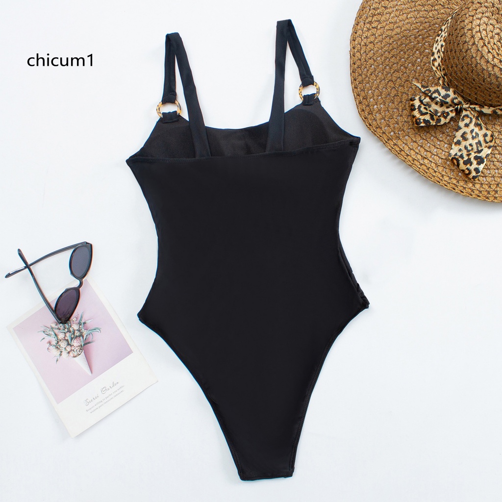 Đồ Bơi Một Mảnh Lưng Cao Màu Trơn Thời Trang Mùa Hè Cho Nữ