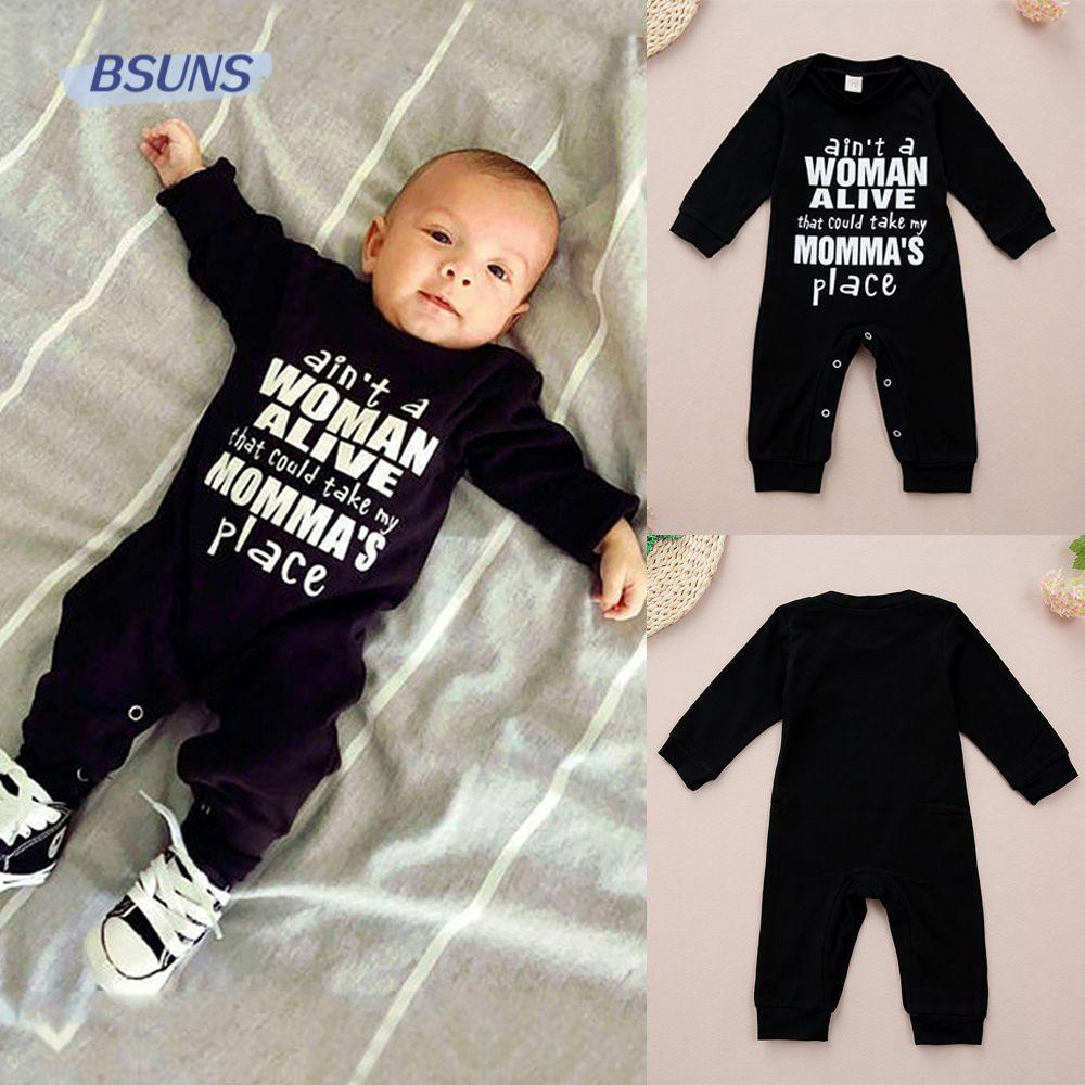 BSUNS Bodysuit Đen DàI Tay MềM MạI Cho Bé