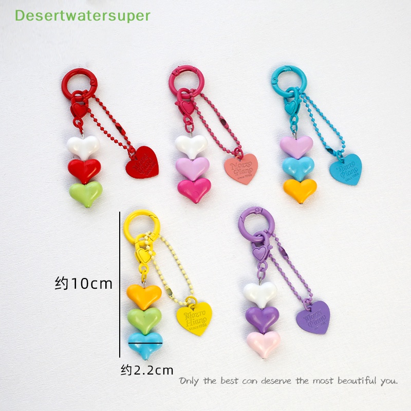 Móc Khóa Hình Trái Tim Màu Macaron Dễ Thương