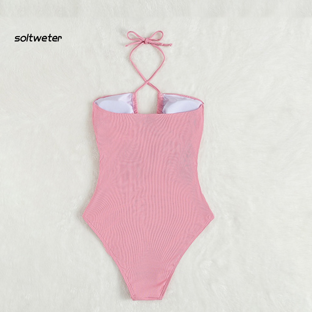 Bộ Đồ Bơi Một Mảnh Cổ Yếm Hở Lưng Thời Trang Mùa Hè Quyến Rũ Cho Nữ