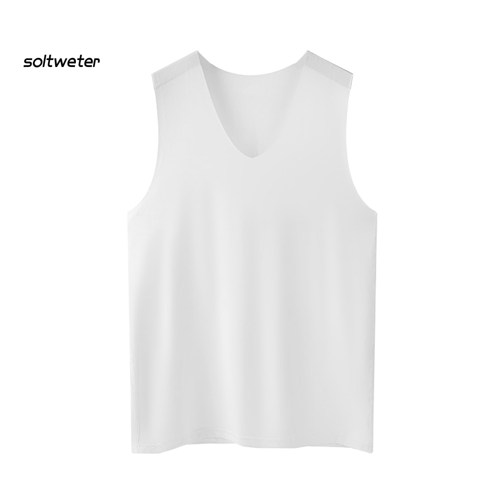 Áo Thun Ba Lỗ Cổ Chữ V Bằng Lụa Lạnh Nhanh Khô Cho Nam Mặc Hàng Ngày