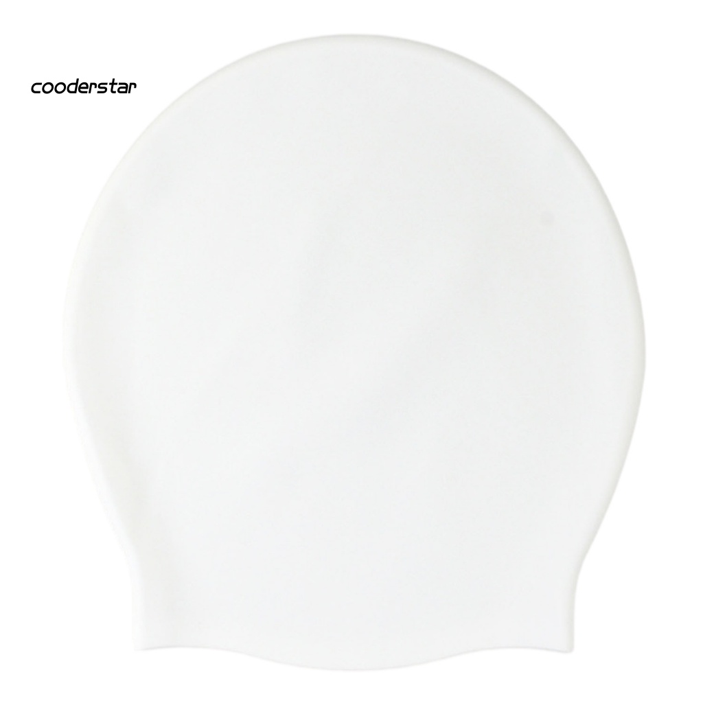 Mũ Bơi Silicon Mềm Mại Co Giãn Tốt Thoáng Khí Chống Trượt Màu Trơn Kèm Mái Tóc Có Thể Tái Sử Dụng