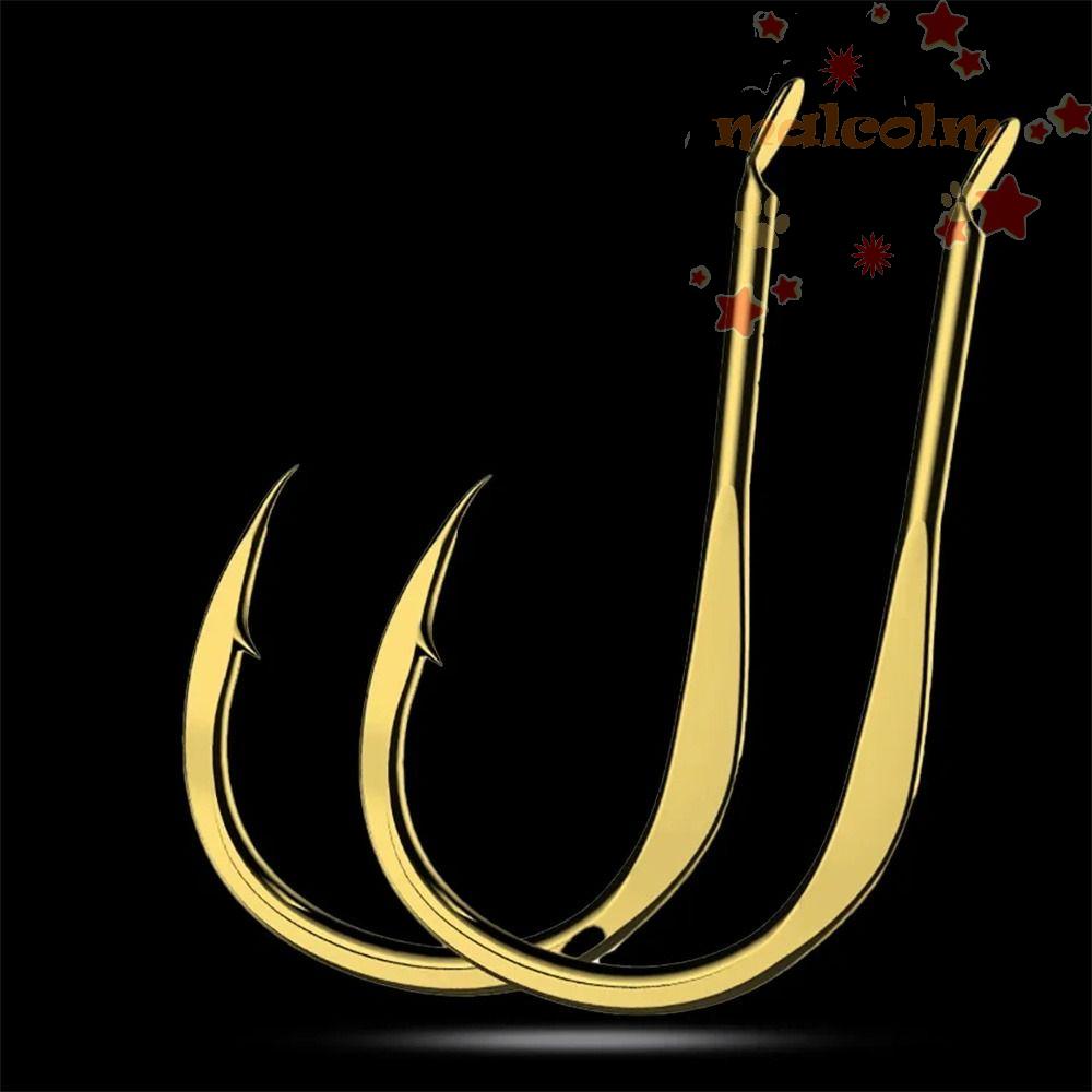 MALCOLM Set 20 Lưỡi Câu Cá Bằng Thép Carbon Mạ Vàng Cao Cấp