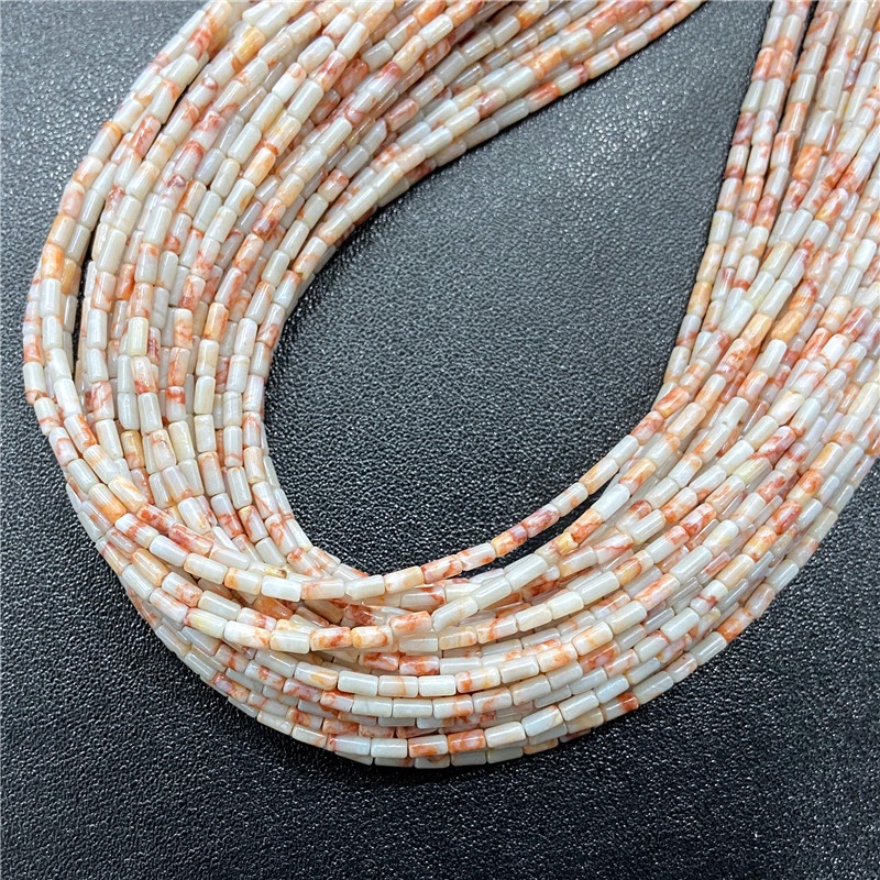 2x4mm Tự Nhiên Hình Trụ Ống Hạt Mã Não Ngọc Pha Lê Đá Quý Rời Đá Trang Sức Làm Tự Làm Vòng Tay Quyến Rũ 15 "