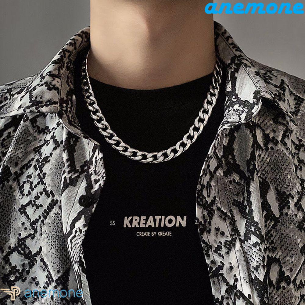 ANEMONE Vòng cổ Thép Titan Dày Thời Trang Cá Tính Cho Nam Nữ