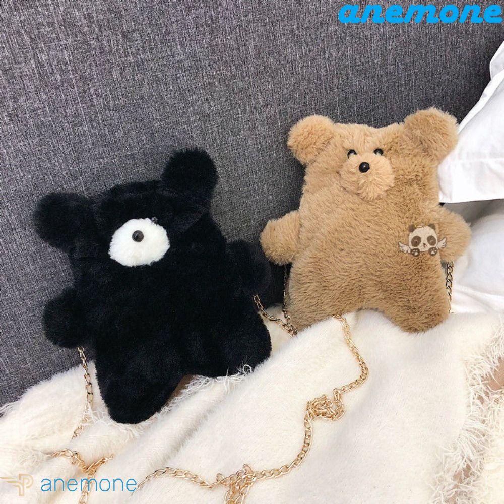 ANEMONE Túi Đeo Chéo Hình Gấu Bông Hoạt Hình Dễ Thương Dành Cho Nữ