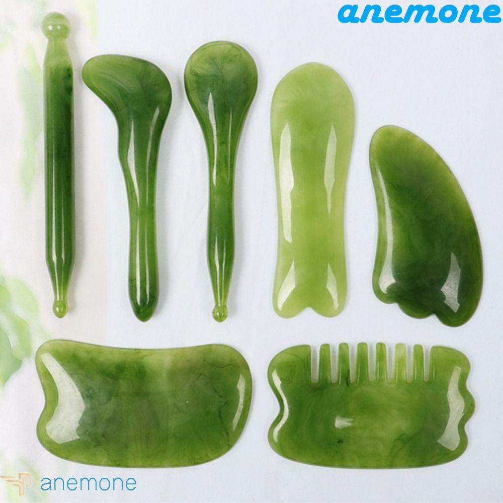 ANEMONE Lược Mát Xa Gua Sha Giúp Giảm Nếp Nhăn Làm Thon Gọn Vùng Da Cổ Bằng Nhựa Resin