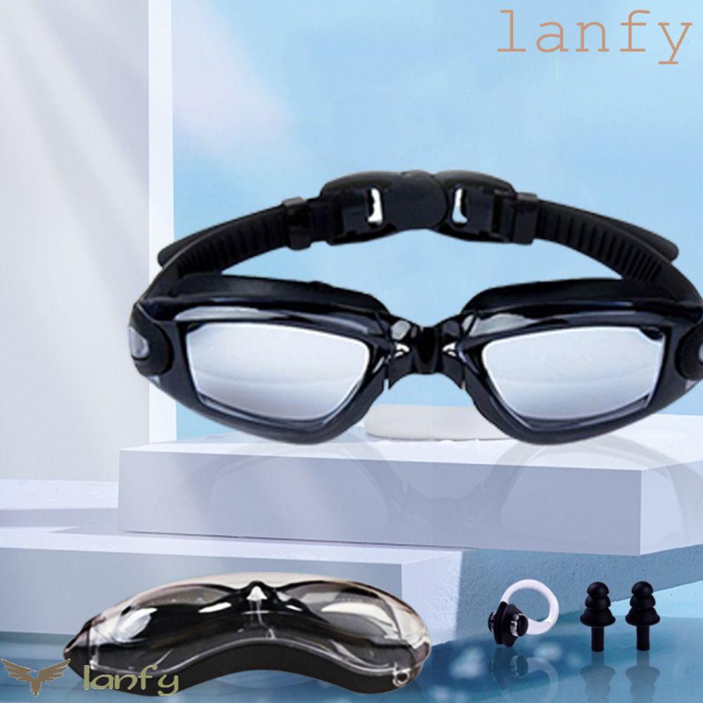 LANFY Kính Bơi Chuyên Nghiệp Chống Rò Rỉ Bằng Silicon Mềm Tầm Nhìn Rộng