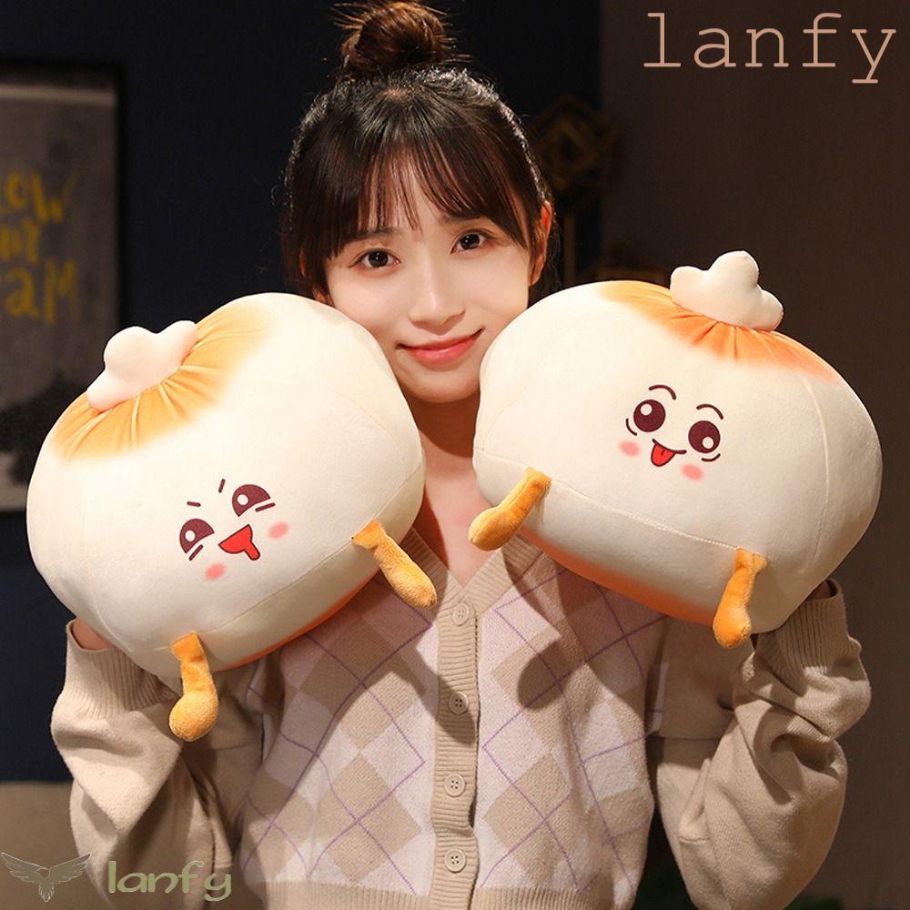 LANFY Gối Nhồi Bông Hình Bánh Bao Mềm Mại Đáng Yêu Cho Bé