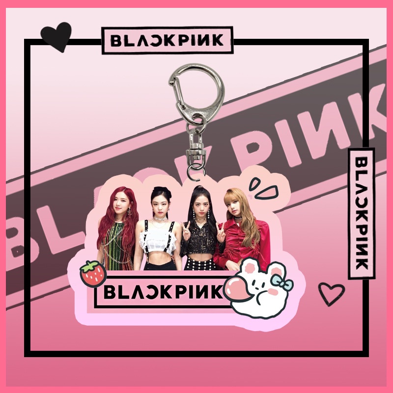 Móc khóa hình nhóm nhạc Blackpink màu đen HD làm từ acrylic