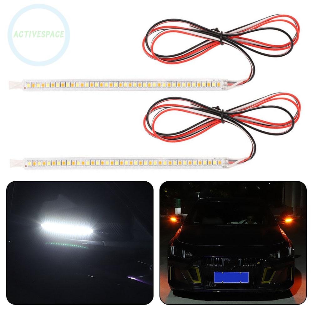 ⚡READYSTOCK⚡Quality White + Yellow LED Flowing TurnSignal Lamp Car Rearview Mirror Indicator