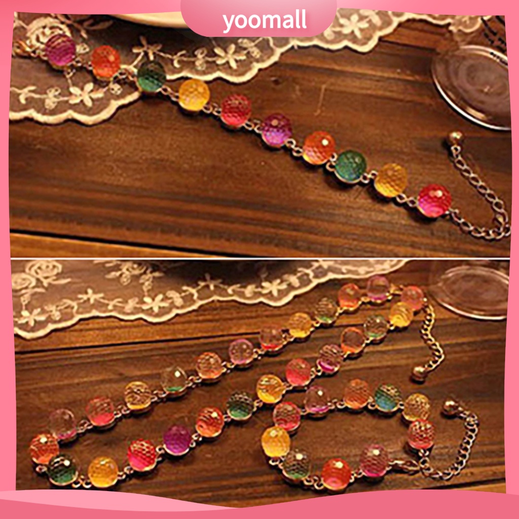 Vòng Tay Chuỗi Hạt Tròn Màu Sắc Ngọt Ngào Thời Trang Cho Nữ