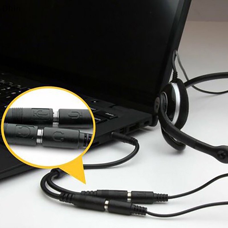 [Dhin] 1 in 2 3.5mm Stereo Audio Univesal Male to 2 Female Headset Mic Y Splitter Earphone Cable Adapter For Iphone Android Headphone COD