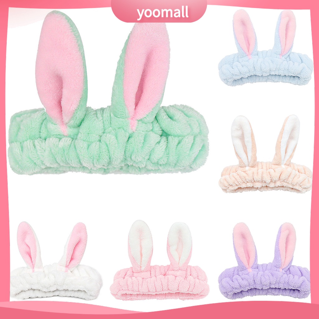 Giá Đỡ Băng Đô Rửa Mặt / Tóc Hình Tai Thú Không Phai Màu Thấm Hút Nước Dành Cho Bạn Gái