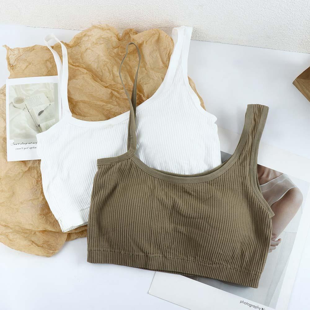 OCEANMAP Áo Ngực Hai Dây Nylon Không Đường May Thiết Kế Nghiêng Vai Thời Trang Dễ Phối Đồ Dành Cho Bạn Nữ