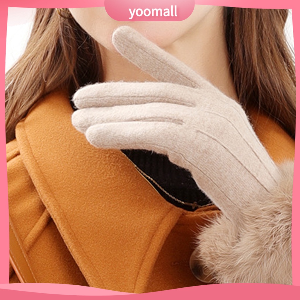 1 Đôi Găng Tay Giữ Ấm Dày Dặn Tiện Dụng Khi Đạp Xe / Trượt Ván Cho Nữ