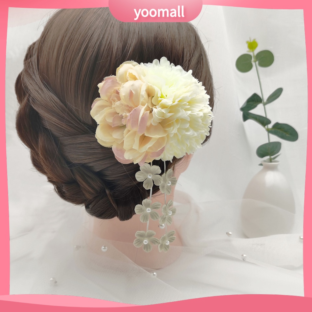 Bộ 3 Kẹp Tóc Chữ U Đính Hoa Giả Chống Rơi Thời Trang Cho Nữ