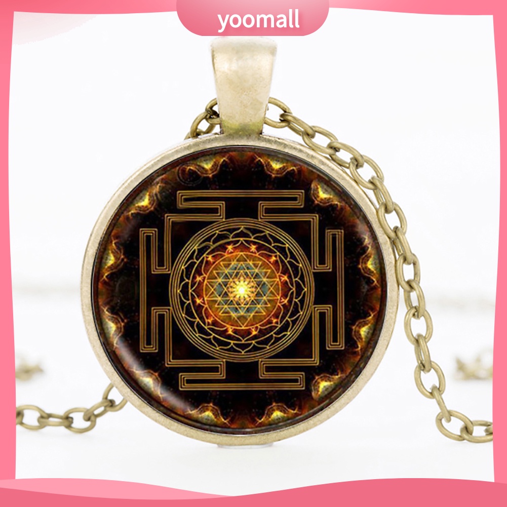 Vòng cổ Mặt Tròn Họa Tiết Mandala Thời Trang