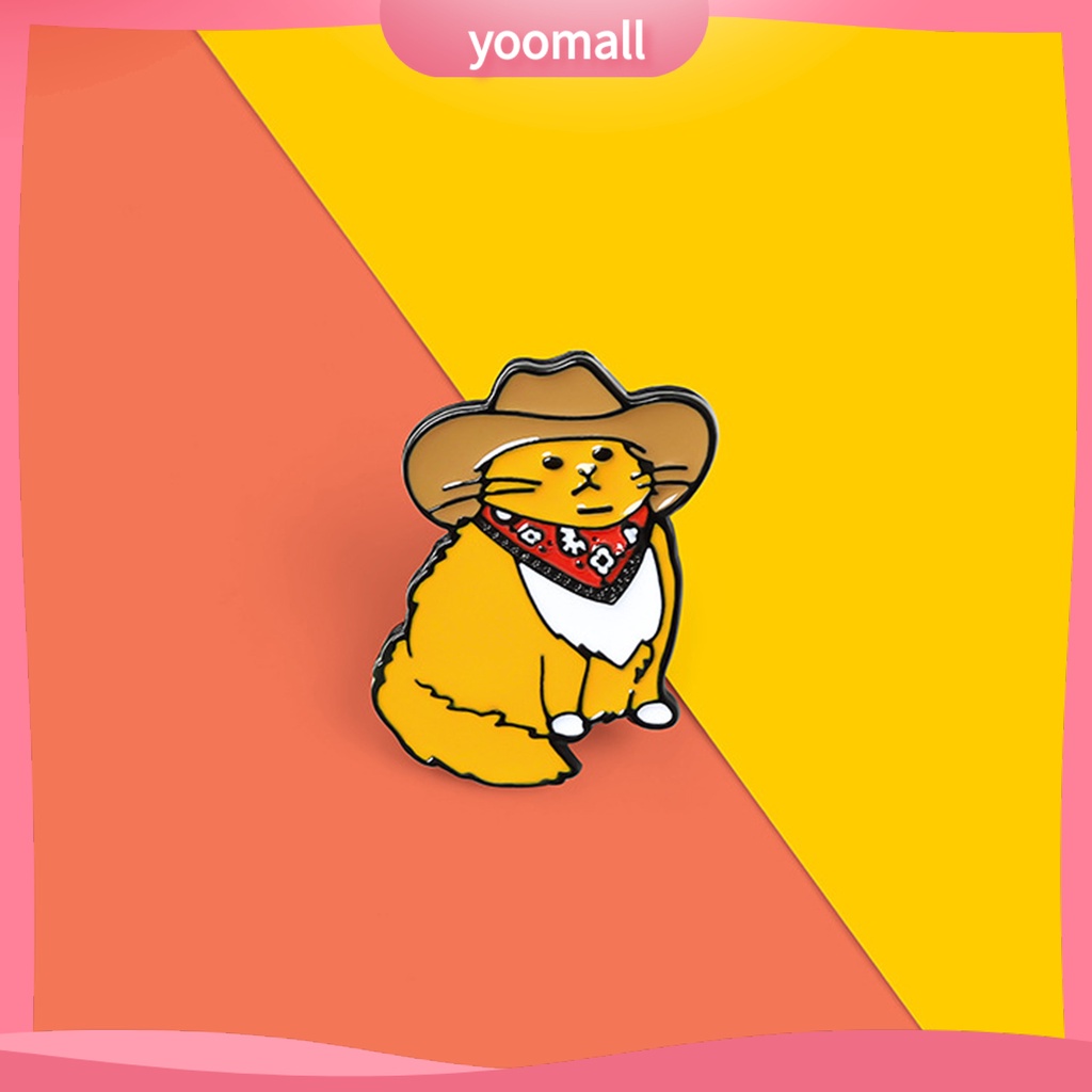 Ghim Cài Áo Hình Học Tráng Men Phong Cách Cao Bồi / Mèo Thời Trang Cho Nữ