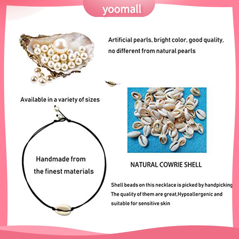 Vòng Cổ Choker Giả Da Đính Vỏ Sò Thời Trang Đi Biển Phong Cách Hawaii Dành Cho Nữ